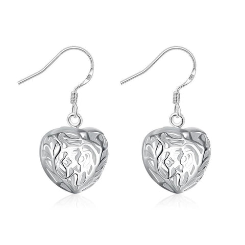 Lucky Silver - Silver Designer 3D Heart Earrings - LOCAL STOCK - LSE021