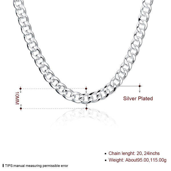Silver Curb Chain 20inch 10mm LSN011-20