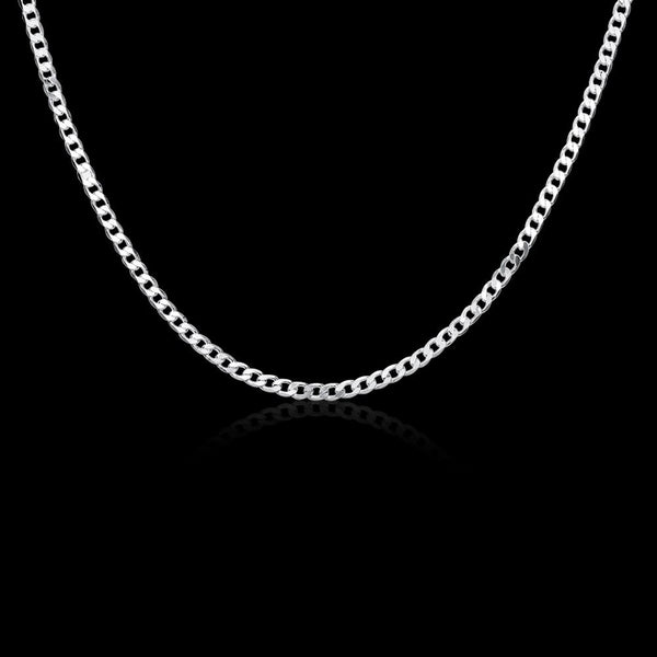 Silver Curb Chain 18inch 4mm LSN132-18
