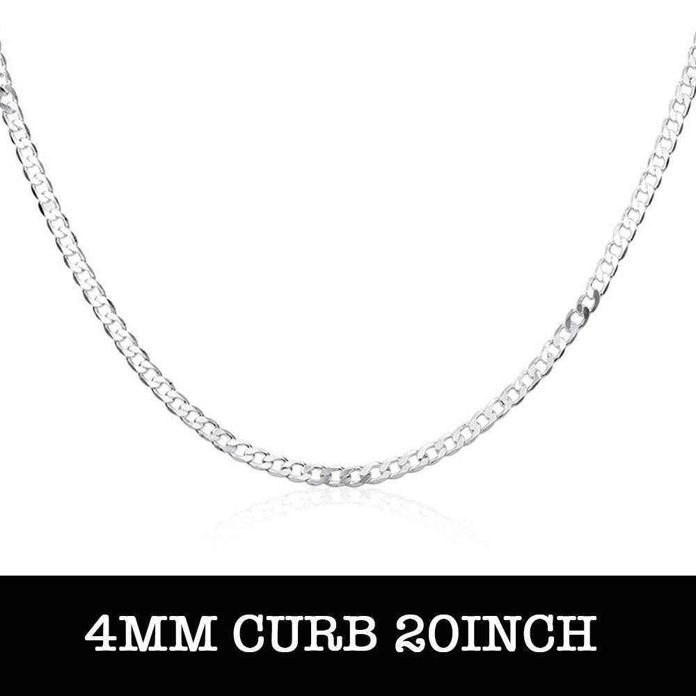 Silver Curb Chain 20inch 4mm LSN132-20