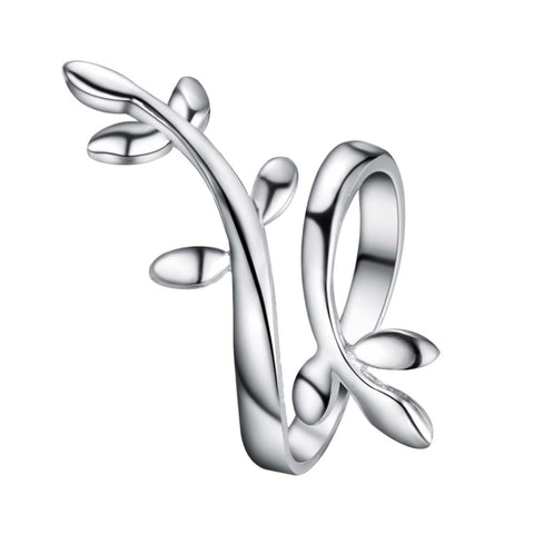 Lucky Silver - Silver Designer Adjustable Leaf Ring - LOCAL STOCK - LSR252