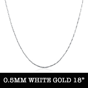 White Gold Chain 18inch 0.5mm LSC007