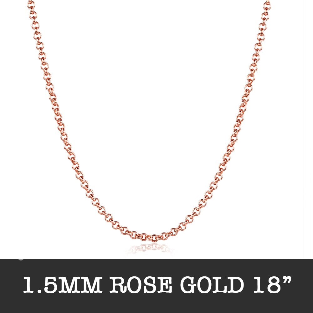 Rose Gold Rolo Chain 18inch 1.5mm LSC023
