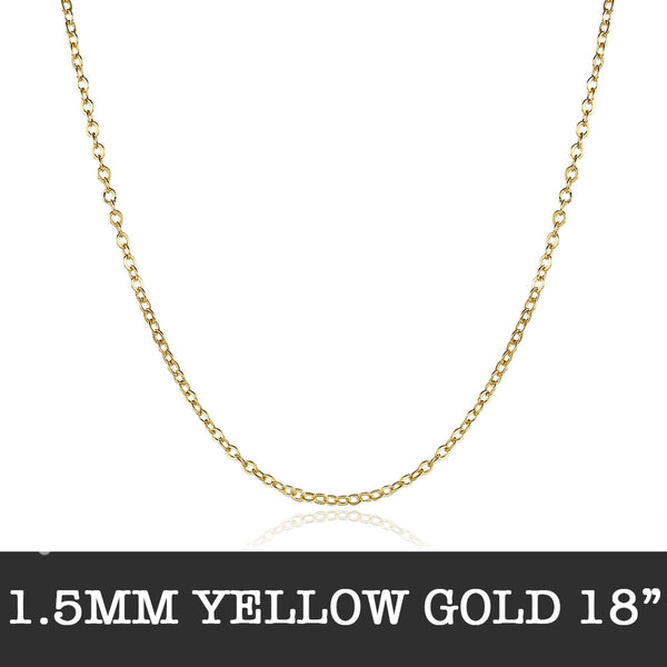 Gold Rolo Chain 18inch 1.5mm LSC031