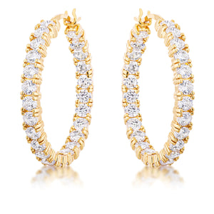 USA IMPORT 18k Gold Plated Eternity Hoop Earrings - LS E01165G-C01