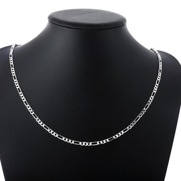 Silver Figaro Chain 30inch 4mm LSN102-30
