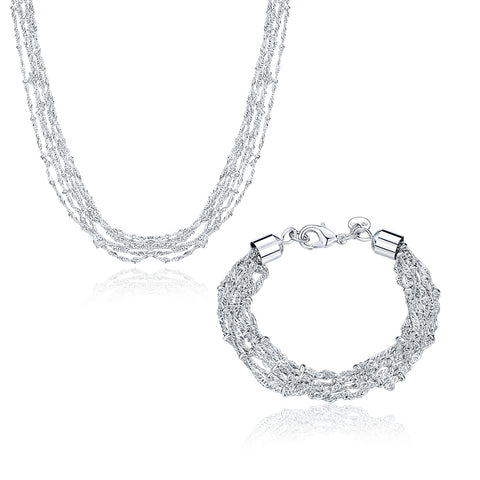 Silver Designer Jewelry Set LSSPCS858