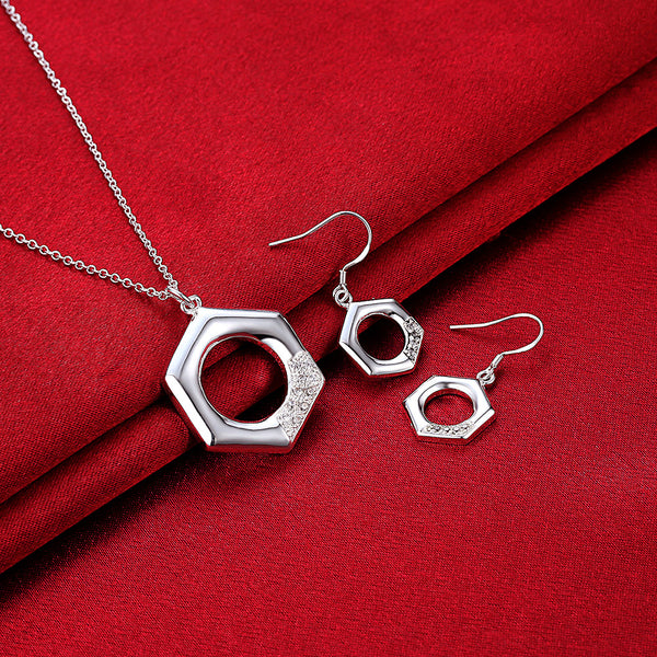 Silver Designer Jewelry Set LSLKNSPCS869