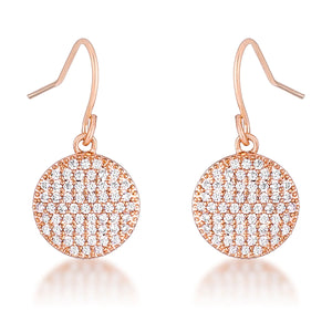 USA IMPORT .6 Ct Elegant CZ Rose Gold Plated Disk Earrings LS E50188A-C01