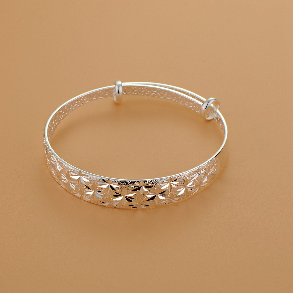 Silver Designer Bangle AS137 – Lucky Silver