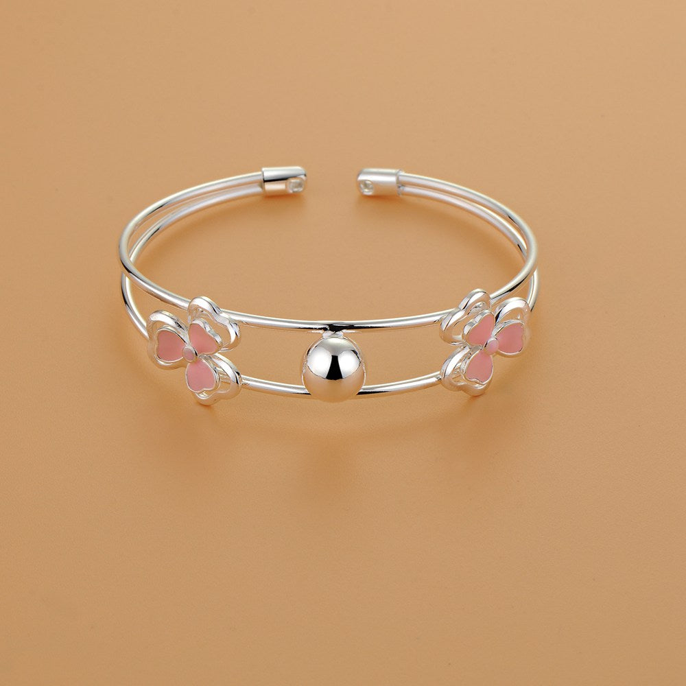 アクセサリー Silver Lucky – AS137 Bangle Designer Silver SILVER BANGLE FLAQUE Llife アクセサリー