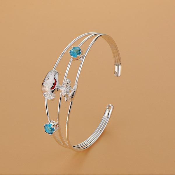 Silver Designer Bangle AS169