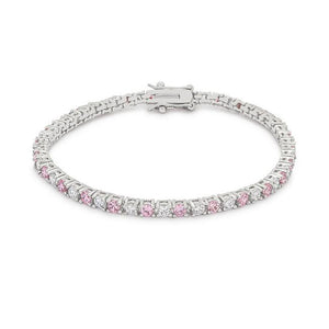 Lace Pink Cubic Zirconia Tennis Bracelet - B01003R-C12