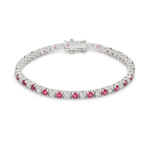 Fuchsia Cubic Zirconia Tennis Bracelet - B01003R-C15