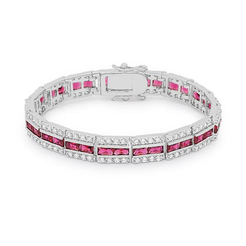 Balboa Red Cubic Zirconia Bracelet - B01171R-C10