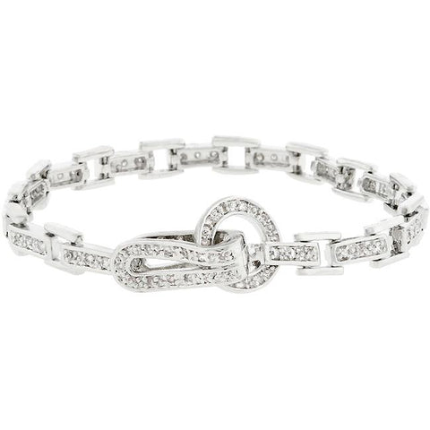 Silvertone Finish Horseshoe Bracelet - B01209R-C01