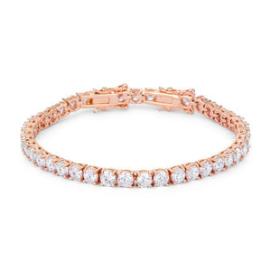 17.6 Ct Rosegold Tennis Bracelet with Shimmering Round CZ - B01463A-C01