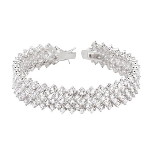 Chevron Cubic Zirconia Tennis Bracelet - B01464R-C01