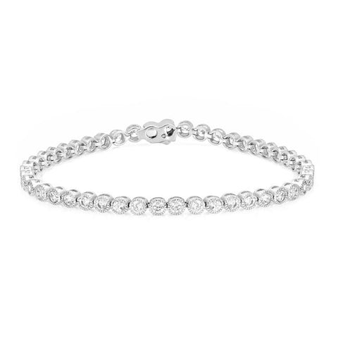 Bezel Cubic Zirconia Tennis Bracelet - B01476R-C01