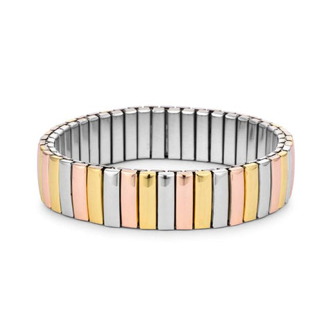 Tritone 14mm Stainless Steel Stretch Bracelet - B01499VT-V00