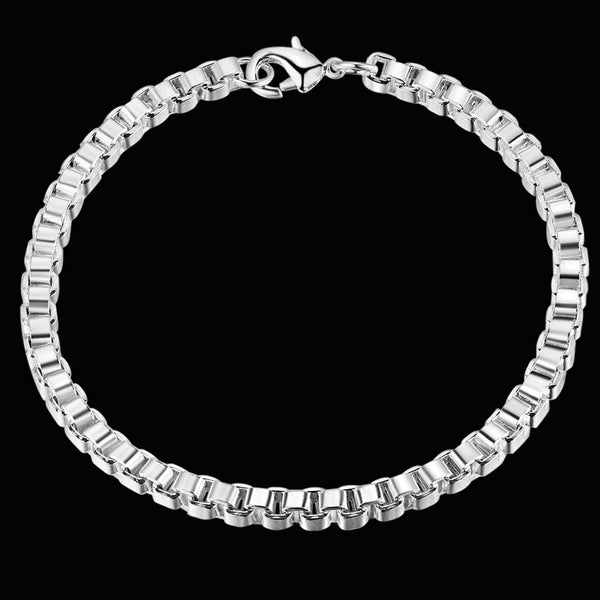 Lucky Silver - Silver Designer Unisex Railway Bracelet - LOCAL STOCK - LSB093