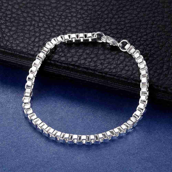 Lucky Silver - Silver Designer Unisex Railway Bracelet - LOCAL STOCK - LSB093