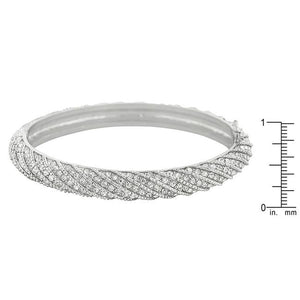 Twisting Clear Crystal Bangle Bracelet - BC00050R-C02