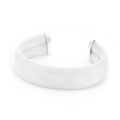 Silvertone Wide Mesh Cuff - BC00061SV-V00
