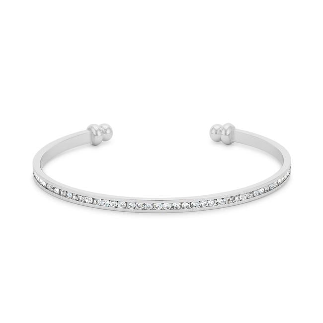 Channel-Set Clear Crystal Cuff - BC00072R-C02