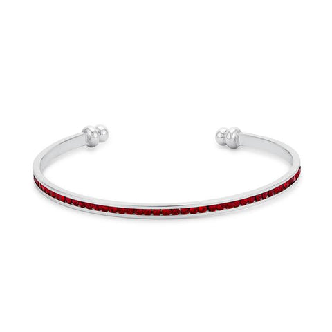 Channel-Set Ruby Red Cubic Zirconia Cuff - BC00072R-V10
