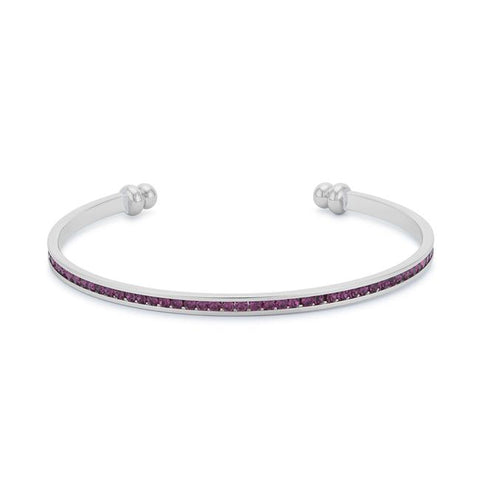 Channel-Set Amethyst Purple Cubic Zirconia Cuff - BC00072R-V20