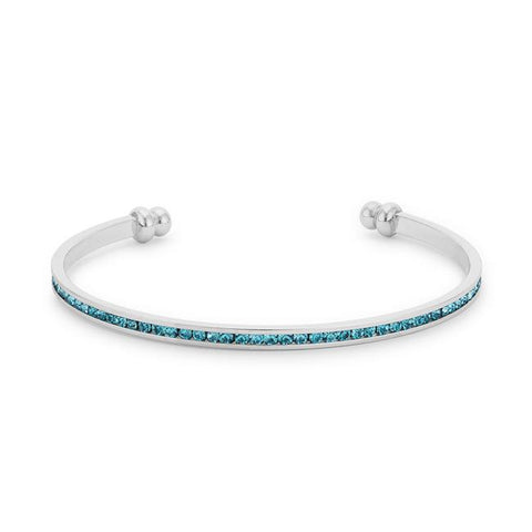 Channel-Set Aqua Cubic Zirconia Cuff - BC00072R-V32