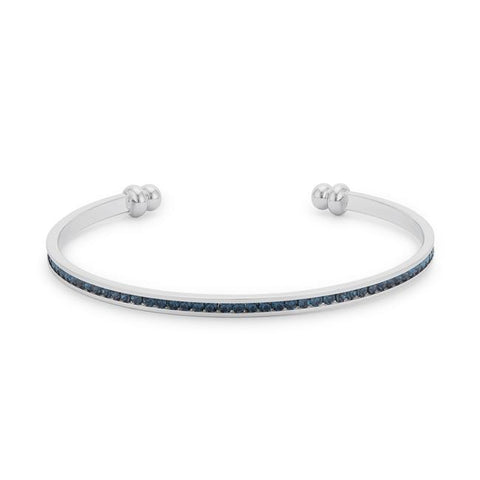 Channel-Set Montana Blue Cubic Zirconia Cuff - BC00072R-V36
