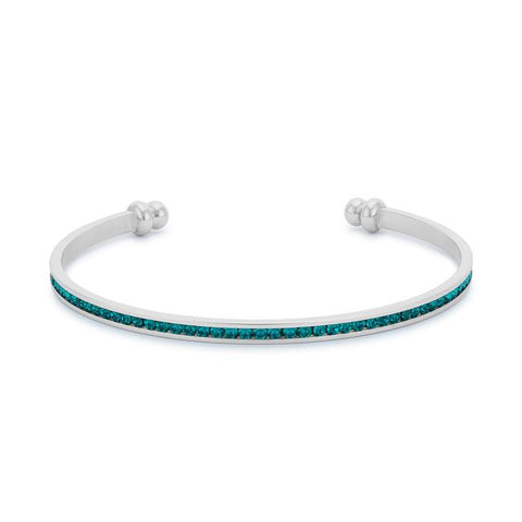 Channel-Set Turquoise Cubic Zirconia Cuff - BC00072R-V39