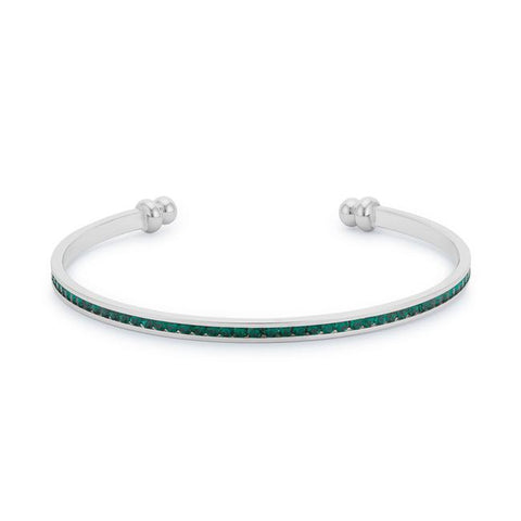 Channel-Set Emerald Green Cubic Zirconia Cuff - BC00072R-V40