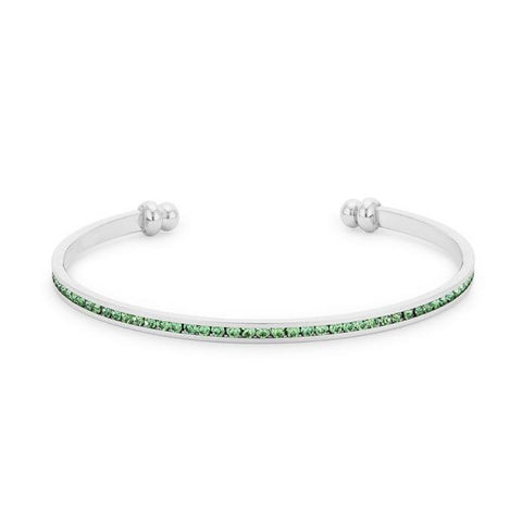 Channel-Set Peridot Green Cubic Zirconia Cuff - BC00072R-V41