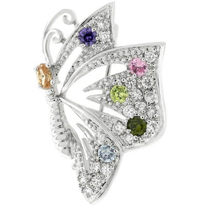 Colorful Butterfly Brooch - BR00015R-V01