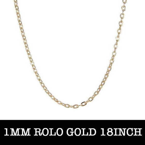 Gold Rolo Chain 18inch 1mm LS C003-18