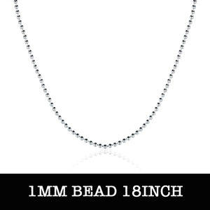 Silver Bead Chain 18inch 1mm LSC004-18