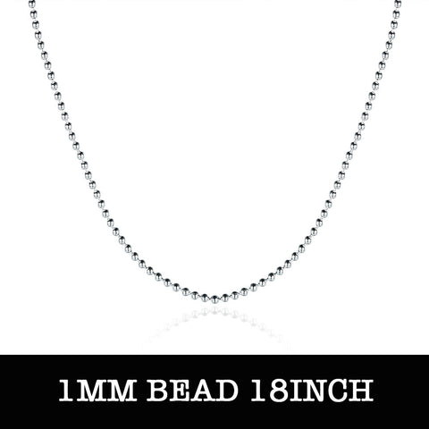 Silver Bead Chain 18inch 1mm LSC004-18
