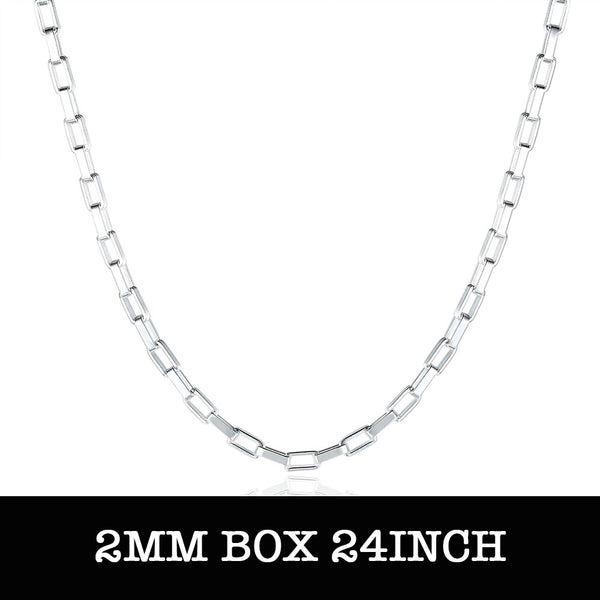 Silver Box Chain 18inch 2mm LSC005