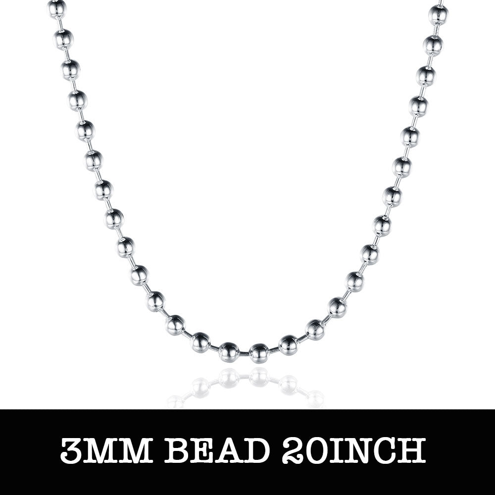 Silver Bead Chain 18inch 3mm LSC006-18