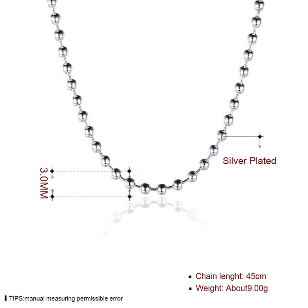 Silver Bead Chain 18inch 3mm LSC006-18