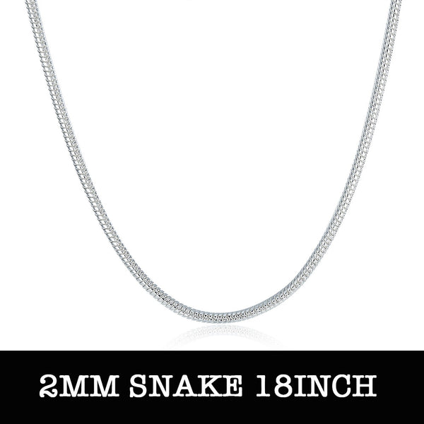 Lucky Silver - Silver Designer 2mm Snake Chain 50cm - LSC010-18