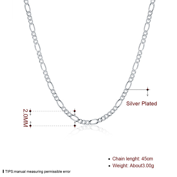 Silver Figaro Chain 18inch 2mm LSC013-18