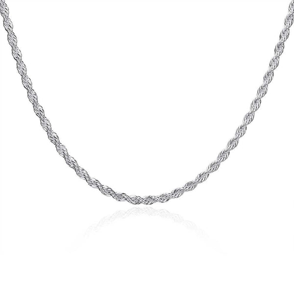 Rope Silver Chain 18inch 3mm LSNC014