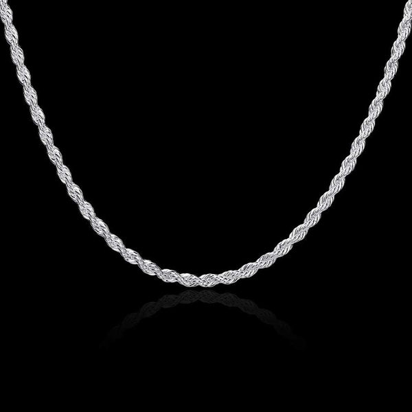 Rope Silver Chain 18inch 3mm LSNC014