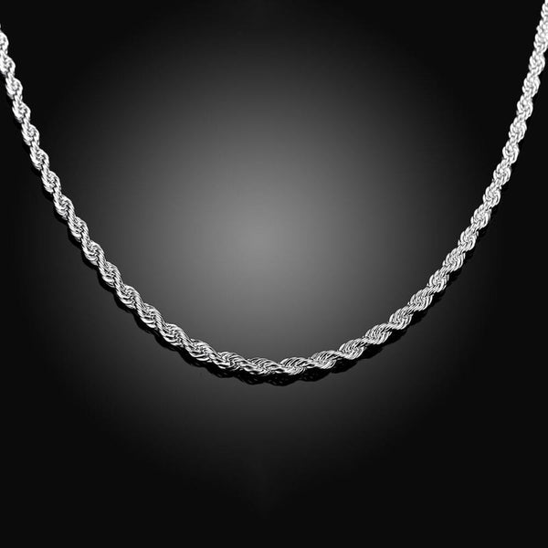 Rope Silver Chain 18inch 3mm LSNC014