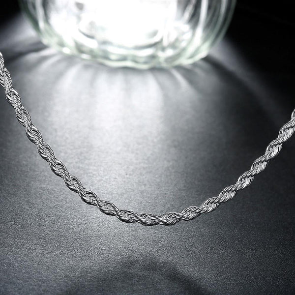 Silver Rope Chain 18inch 3mm LSC014-18