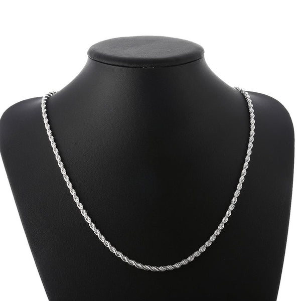 Rope Silver Chain 18inch 3mm LSNC014